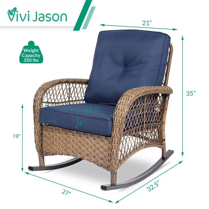 VIVIJASON Wicker Outdoor Rocking Chair Wayfair
